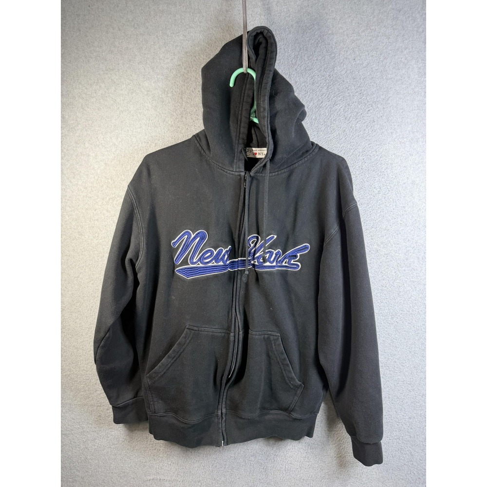 Souvenir Collections Hoodie Mens Large Black Full Zip New York Fleece Graphic